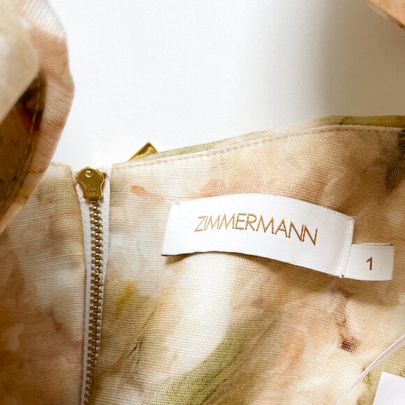 Zimmermann Luminosity Floral Draped Bodice Top Ivory Garden Floral Size AU 1 US - Picture 7 of 13